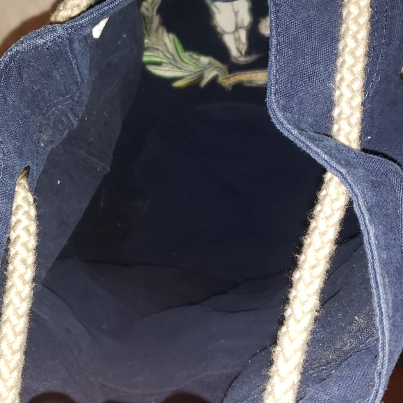 Vintage Navy Blue Drawstring Golf Ball Bag With Embroidered Logo - Picture 6 of 6